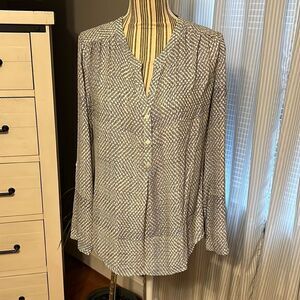 Noir Long Sleeve Blouse. Medium.